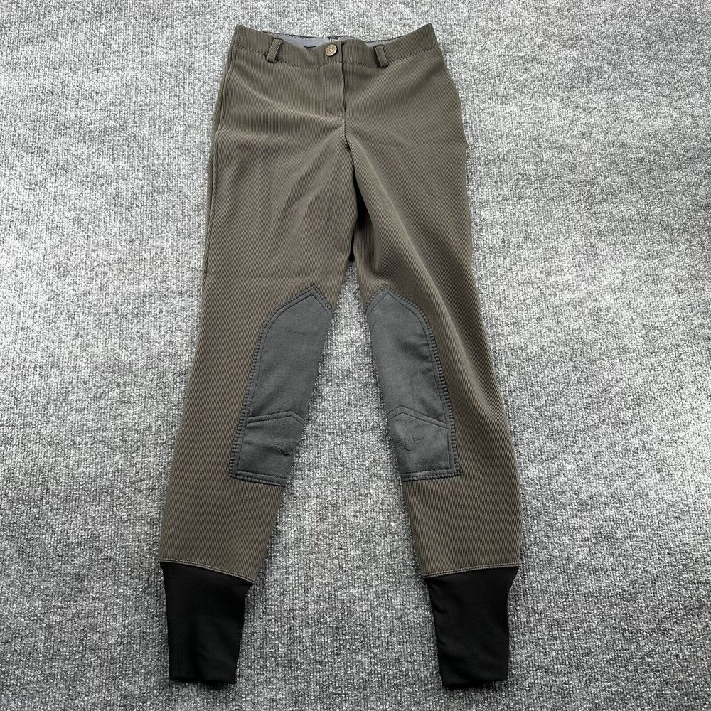 Tuffrider Pants Women 24 Charcoal Grey Corduroy Stretch Riding Horse Equestrian‎